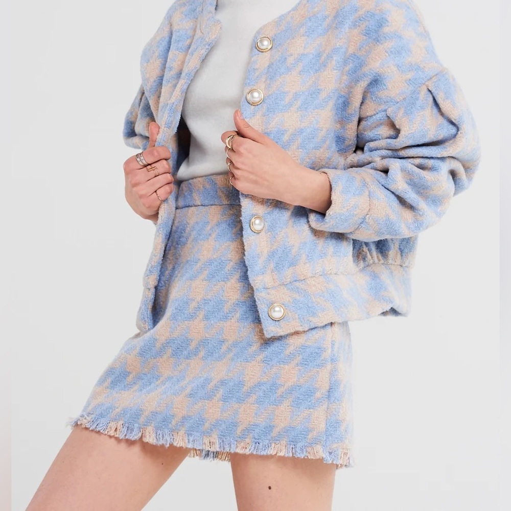Storets Houndstooth Wool Skirt